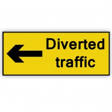 Diverted Traffic Left Plate 1050mm x 450mm